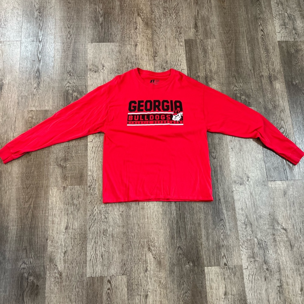 Georgia Bulldogs Sweatshirt Red With Back Logo. XL